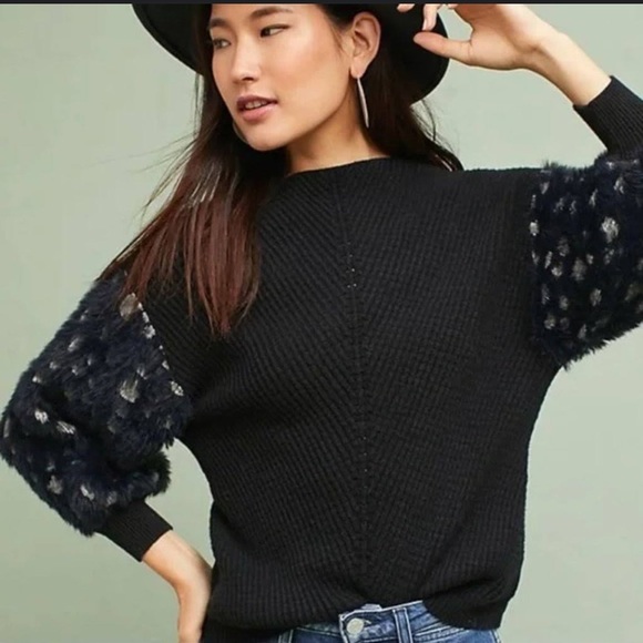 Anthropologie Sweaters - Brand new Anthropologie black knit sweater!